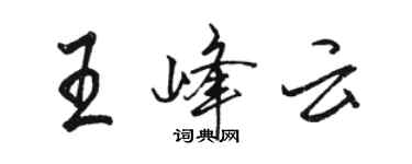 駱恆光王峰雲行書個性簽名怎么寫