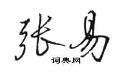 駱恆光張易行書個性簽名怎么寫