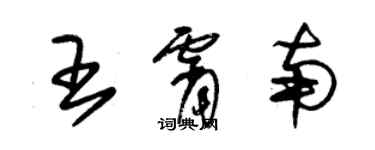 朱錫榮王霄南草書個性簽名怎么寫