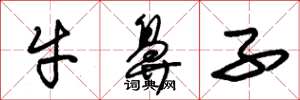 朱錫榮牛鼻子草書怎么寫