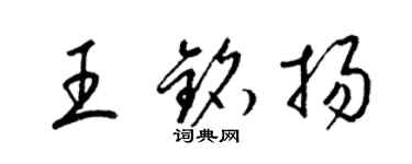 梁錦英王銘揚草書個性簽名怎么寫