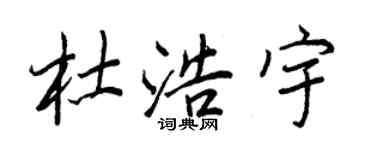 王正良杜浩宇行書個性簽名怎么寫