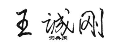 駱恆光王誠剛行書個性簽名怎么寫