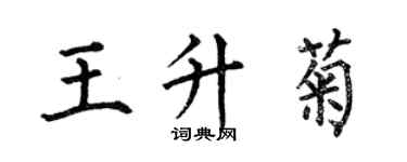 何伯昌王升菊楷書個性簽名怎么寫