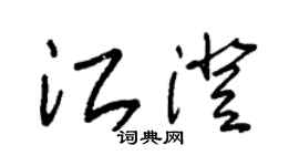朱錫榮江澄草書個性簽名怎么寫