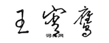 駱恆光王宵鷹草書個性簽名怎么寫