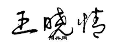 曾慶福王曉情草書個性簽名怎么寫