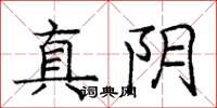 龐中華真陰楷書怎么寫