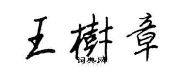 王正良王樹章行書個性簽名怎么寫