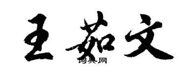 胡問遂王茹文行書個性簽名怎么寫