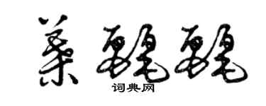 曾慶福葉麗麗草書個性簽名怎么寫