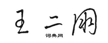 駱恆光王二朋草書個性簽名怎么寫