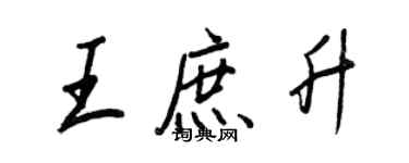 王正良王庶升行書個性簽名怎么寫