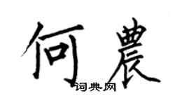 何伯昌何農楷書個性簽名怎么寫