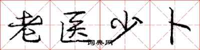 龐中華老醫少卜行書怎么寫