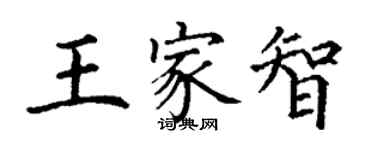 丁謙王家智楷書個性簽名怎么寫