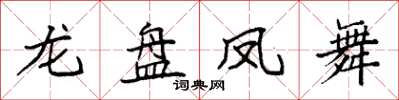 袁強龍盤鳳舞楷書怎么寫