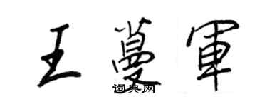 王正良王蔓軍行書個性簽名怎么寫