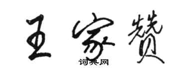 駱恆光王家贊行書個性簽名怎么寫