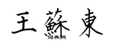 何伯昌王蘇東楷書個性簽名怎么寫