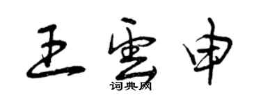 曾慶福王雲申草書個性簽名怎么寫