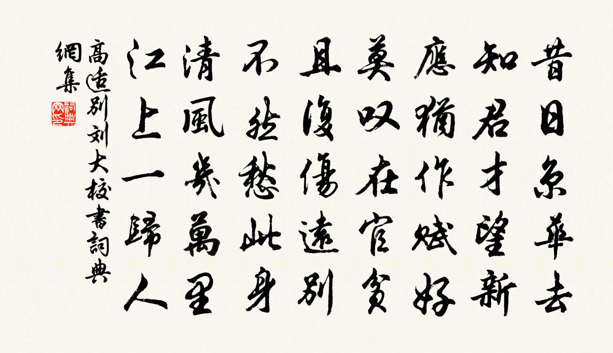 高適別劉大校書書法作品欣賞