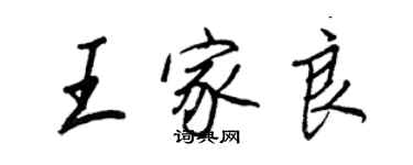 王正良王家良行書個性簽名怎么寫