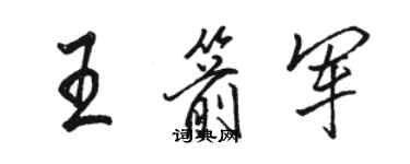 駱恆光王箭軍行書個性簽名怎么寫