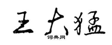 曾慶福王大猛行書個性簽名怎么寫