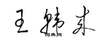 駱恆光王韓來草書個性簽名怎么寫