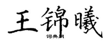 丁謙王錦曦楷書個性簽名怎么寫
