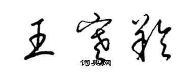 梁錦英王寒羚草書個性簽名怎么寫