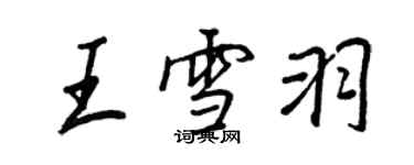 王正良王雪羽行書個性簽名怎么寫