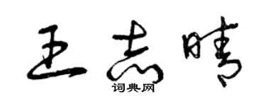 曾慶福王志晴草書個性簽名怎么寫