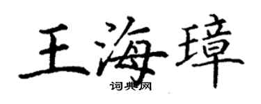 丁謙王海璋楷書個性簽名怎么寫