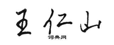 駱恆光王仁山行書個性簽名怎么寫