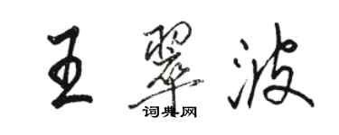 駱恆光王翠波行書個性簽名怎么寫