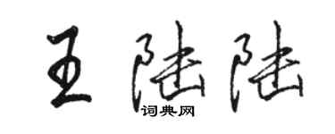 駱恆光王陸陸行書個性簽名怎么寫