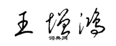 梁錦英王增鴻草書個性簽名怎么寫