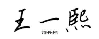 王正良王一熙行書個性簽名怎么寫