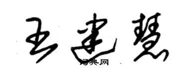 朱錫榮王建慧草書個性簽名怎么寫