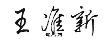 駱恆光王準新行書個性簽名怎么寫