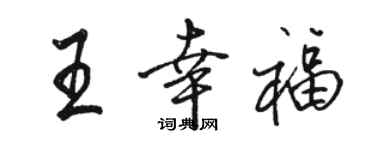駱恆光王幸福行書個性簽名怎么寫