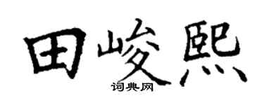丁謙田峻熙楷書個性簽名怎么寫