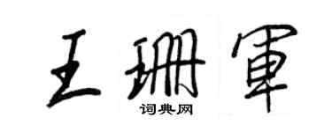 王正良王珊軍行書個性簽名怎么寫