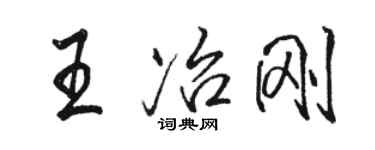 駱恆光王冶剛行書個性簽名怎么寫