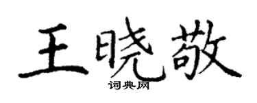 丁謙王曉敬楷書個性簽名怎么寫