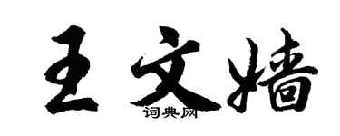 胡問遂王文嬙行書個性簽名怎么寫