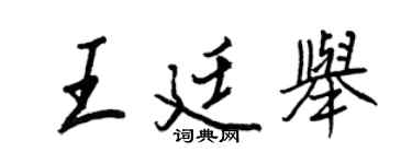 王正良王廷舉行書個性簽名怎么寫