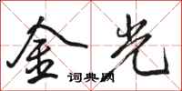 駱恆光金光行書怎么寫